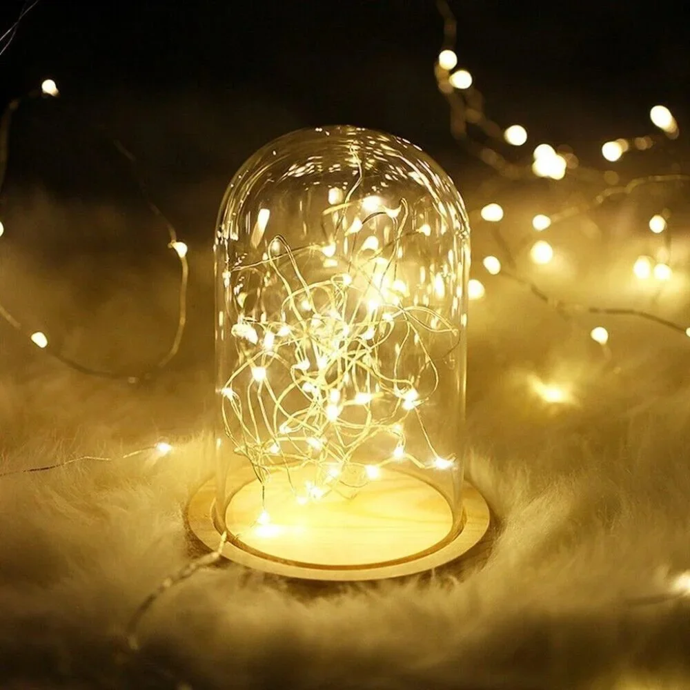 20 LED string Silver Copper Wire Fairy Lights Battery Powered Waterproof 2M USA